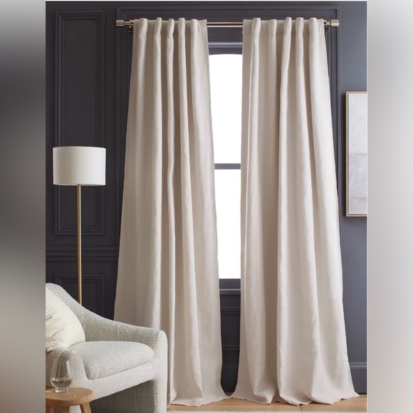 Quince Other - Quince Heavyweight Linen Blackout Curtain One Panel 48x84 Cream Sand